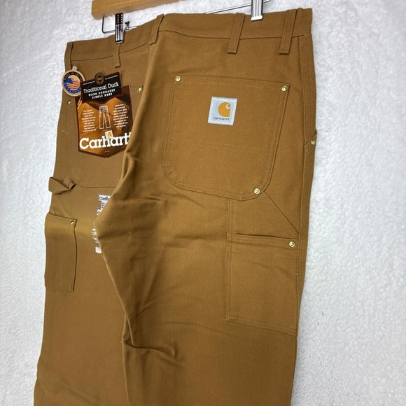 Carhartt B02 BRN Traditional Duck Work Dungaree Single Knee Pants 36x30 NWT NOS